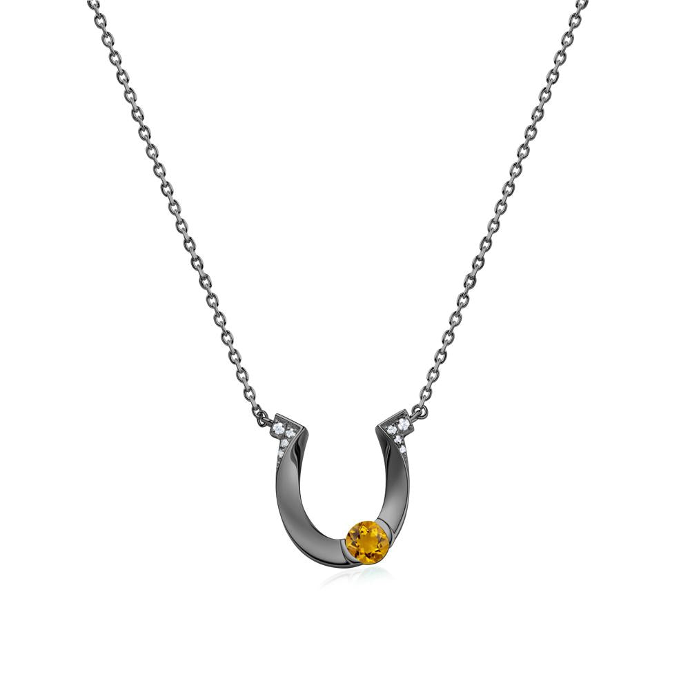 Garnet Horseshoe Necklace for Women - LUO Jewelry #gemstone_Citrine
