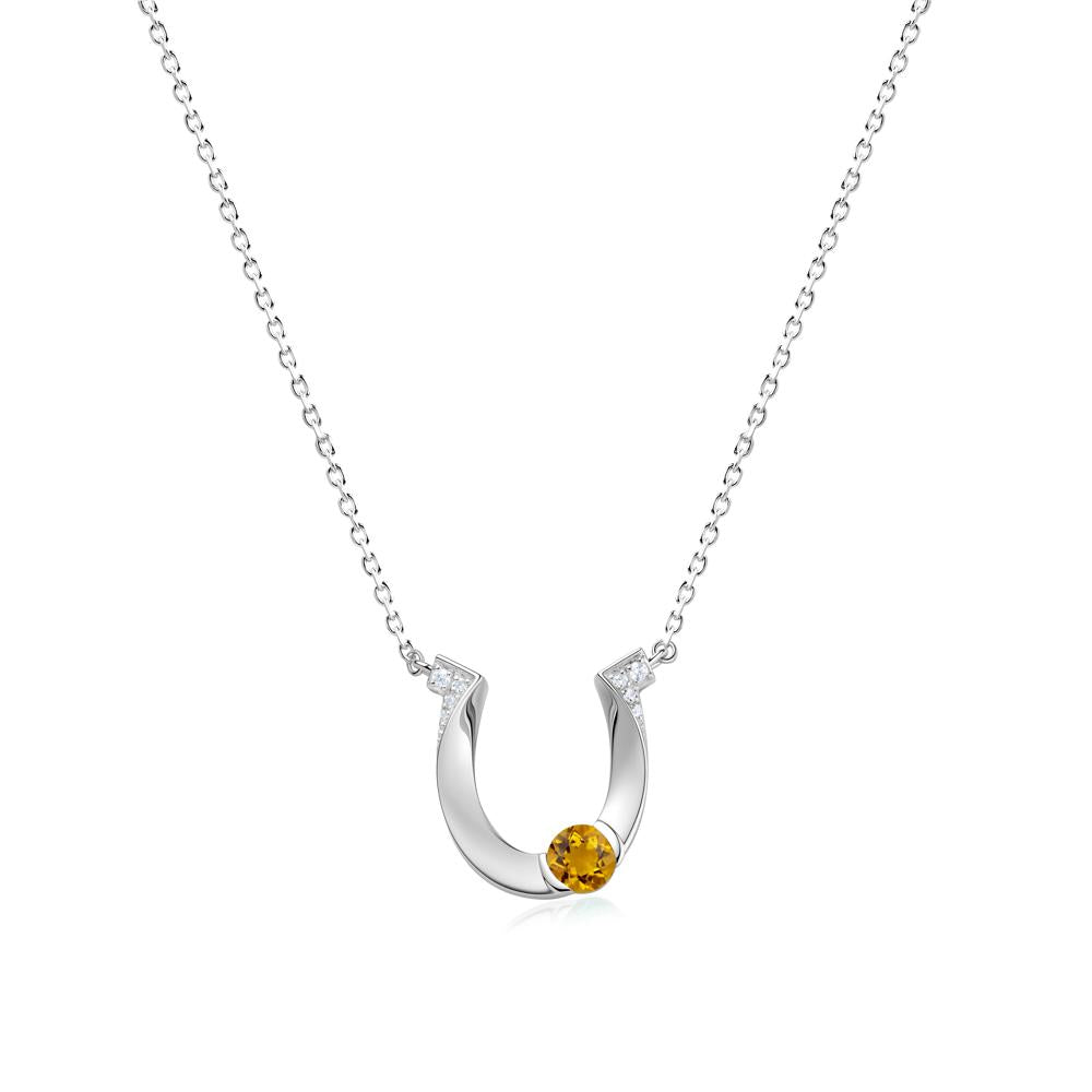 Garnet Horseshoe Necklace for Women - LUO Jewelry #gemstone_Citrine