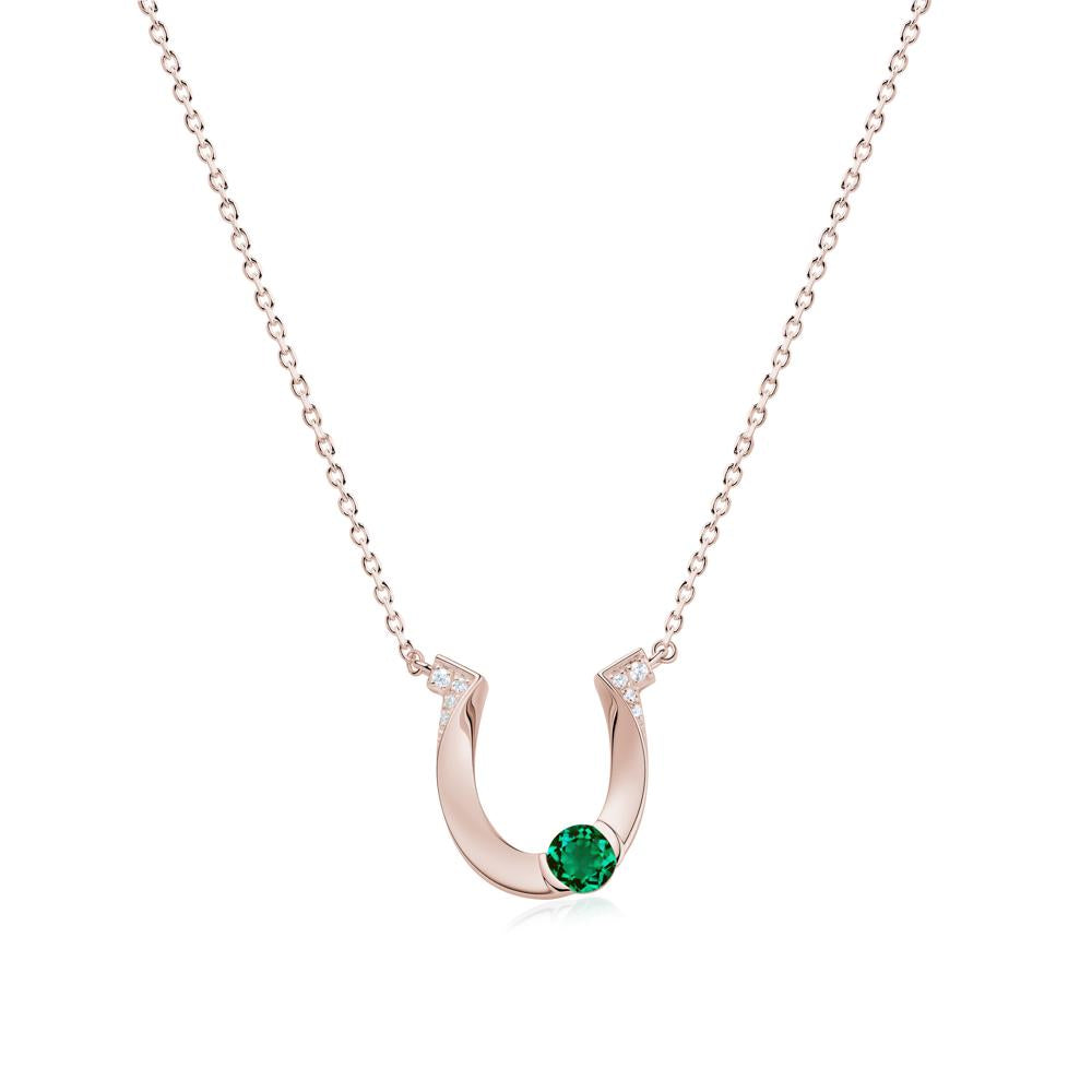 Garnet Horseshoe Necklace for Women - LUO Jewelry #gemstone_Emerald