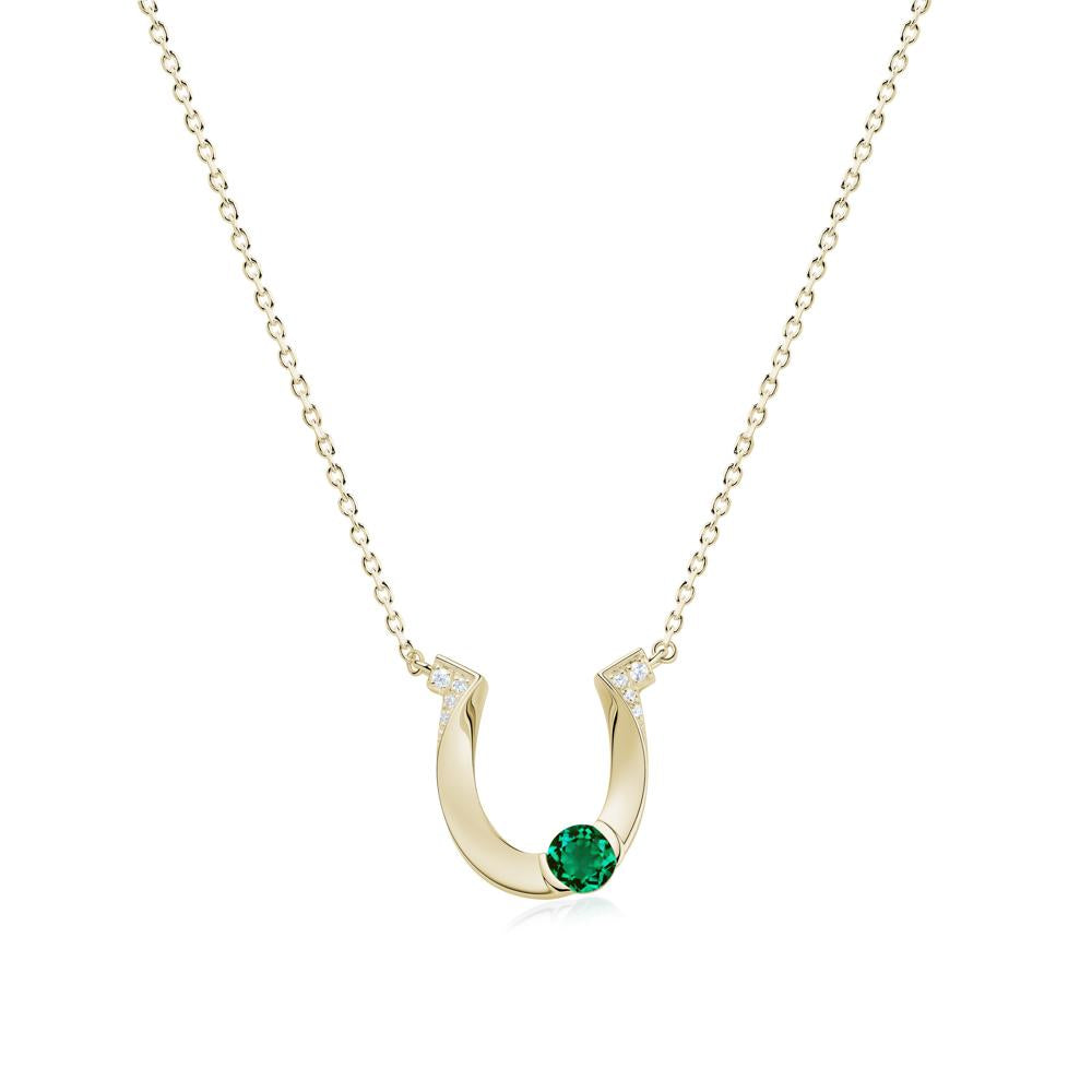 Garnet Horseshoe Necklace for Women - LUO Jewelry #gemstone_Emerald