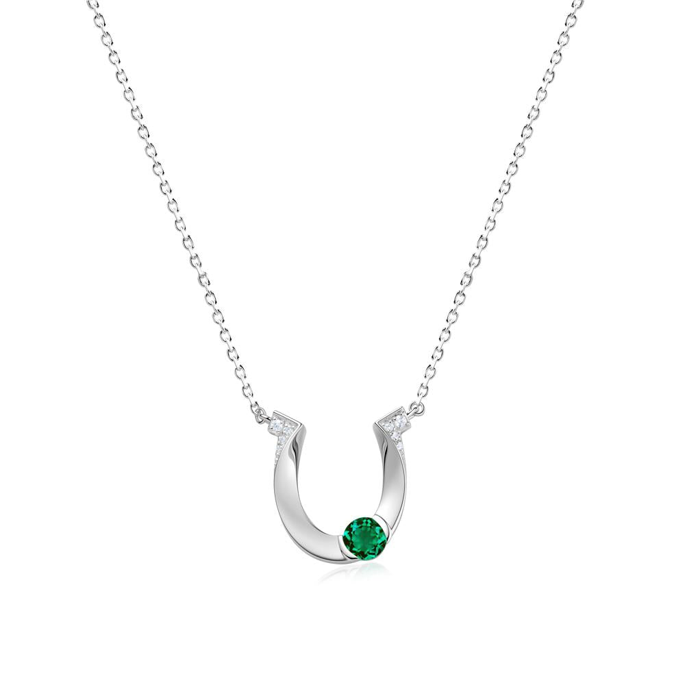Garnet Horseshoe Necklace for Women - LUO Jewelry #gemstone_Emerald