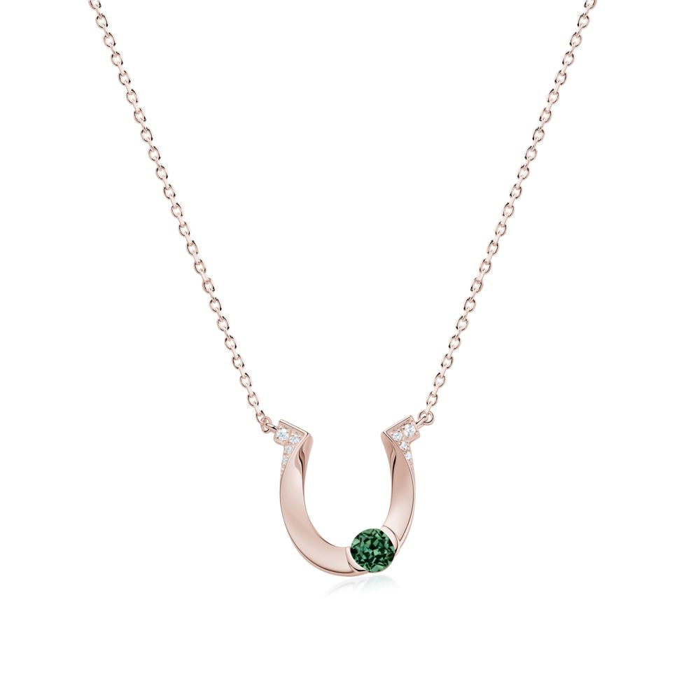 Garnet Horseshoe Necklace for Women - LUO Jewelry #gemstone_Green Sapphire