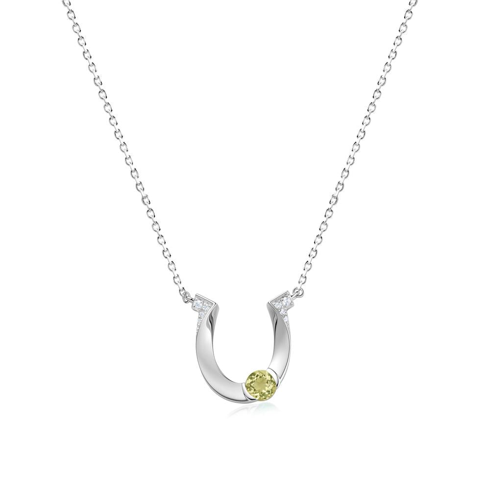 Garnet Horseshoe Necklace for Women - LUO Jewelry #gemstone_Lemon Quartz