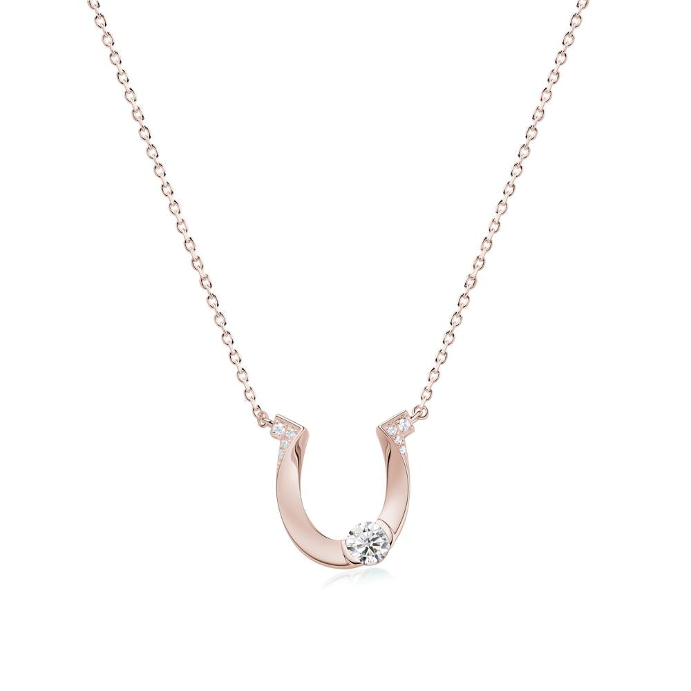 Garnet Horseshoe Necklace for Women - LUO Jewelry #gemstone_Moissanite
