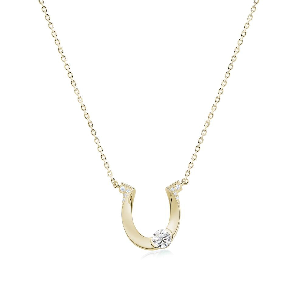 Garnet Horseshoe Necklace for Women - LUO Jewelry #gemstone_Moissanite
