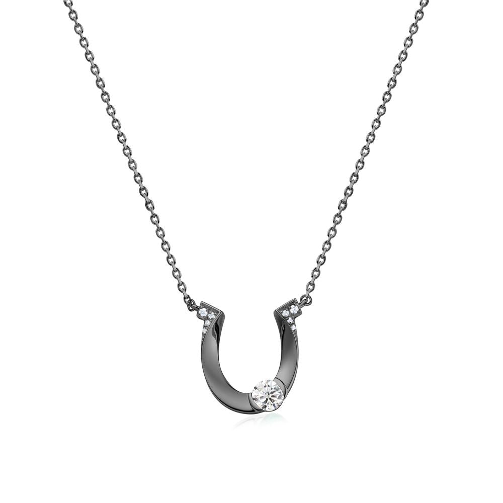 Garnet Horseshoe Necklace for Women - LUO Jewelry #gemstone_Moissanite