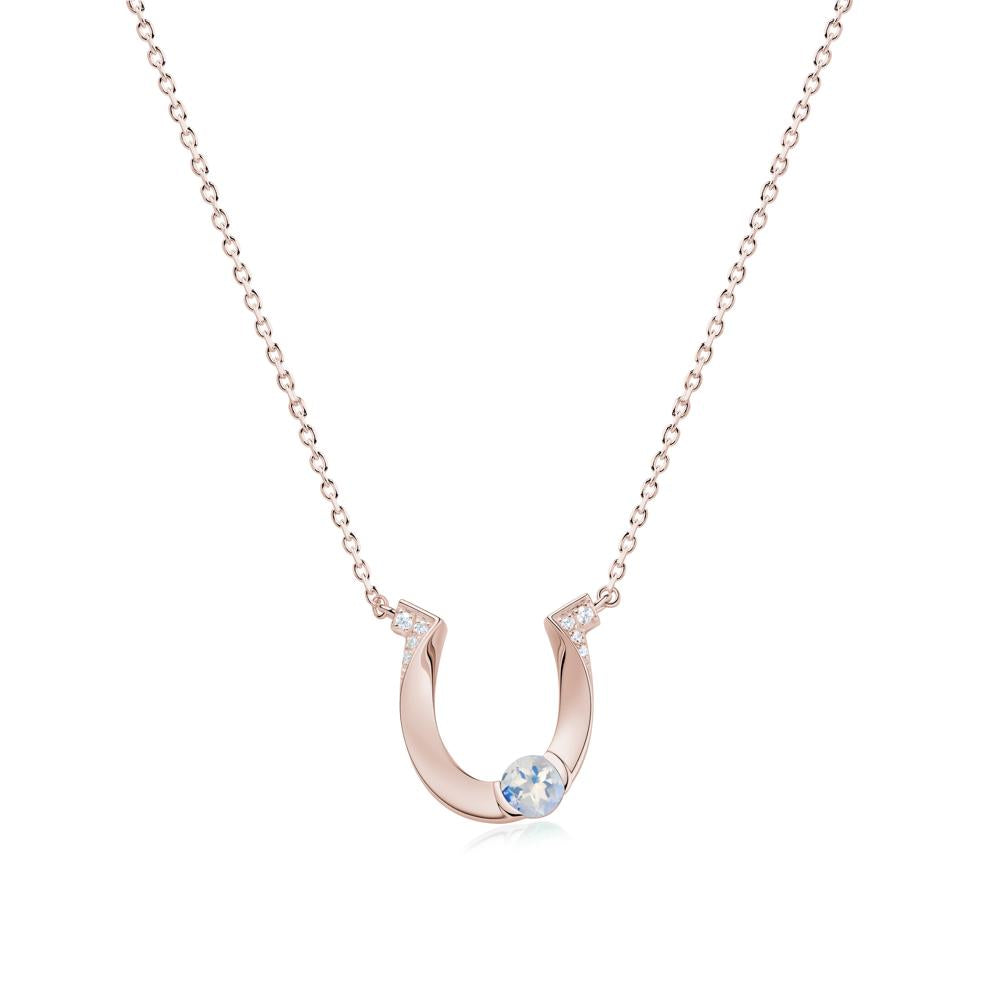 Garnet Horseshoe Necklace for Women - LUO Jewelry #gemstone_Moonstone