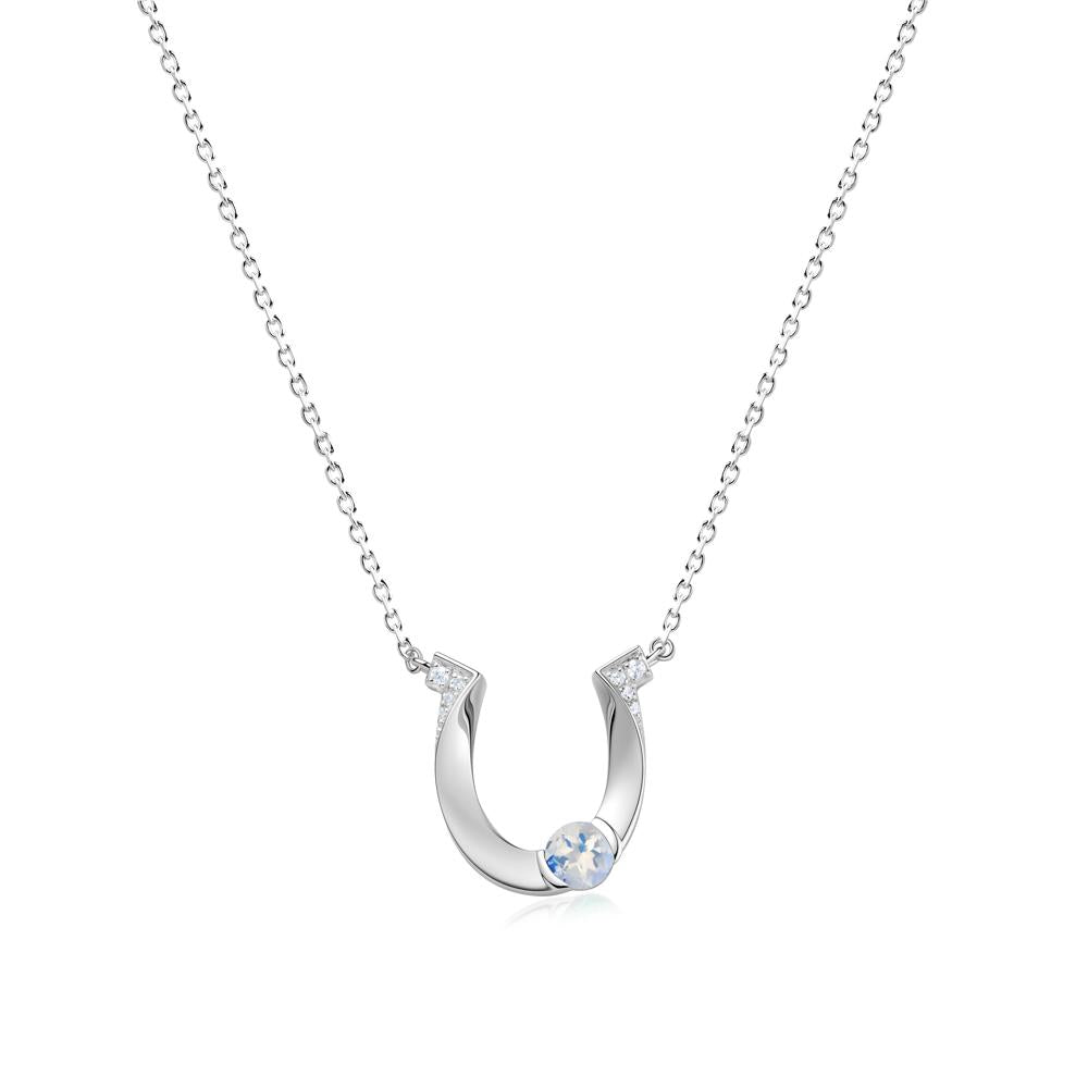 Garnet Horseshoe Necklace for Women - LUO Jewelry #gemstone_Moonstone