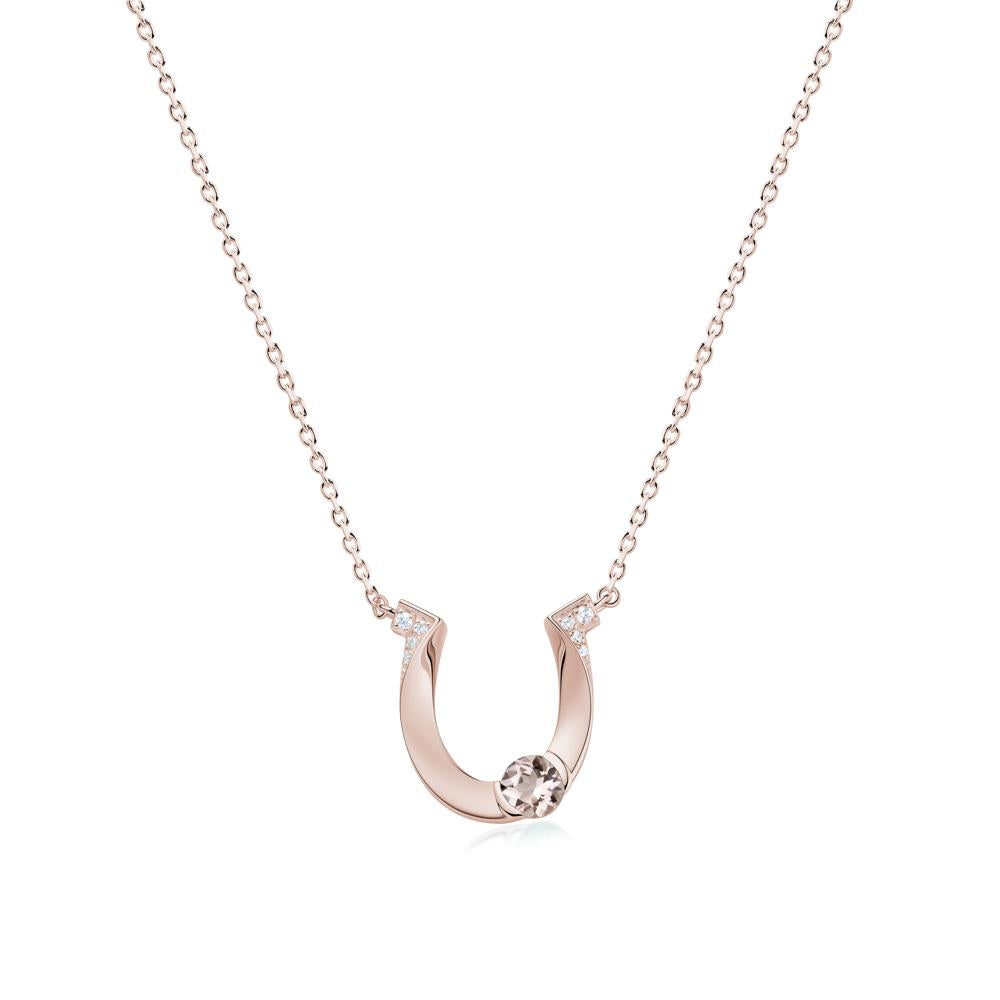 Garnet Horseshoe Necklace for Women - LUO Jewelry #gemstone_Morganite