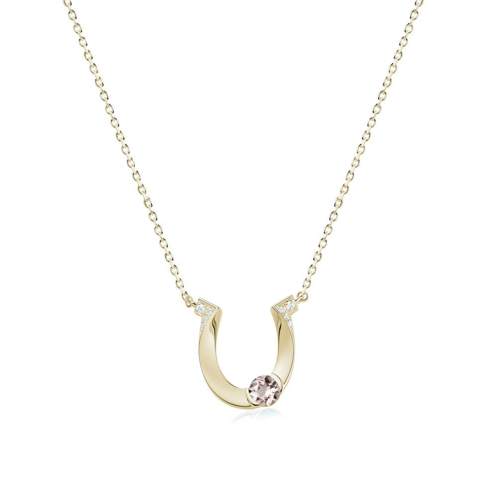 Garnet Horseshoe Necklace for Women - LUO Jewelry #gemstone_Morganite