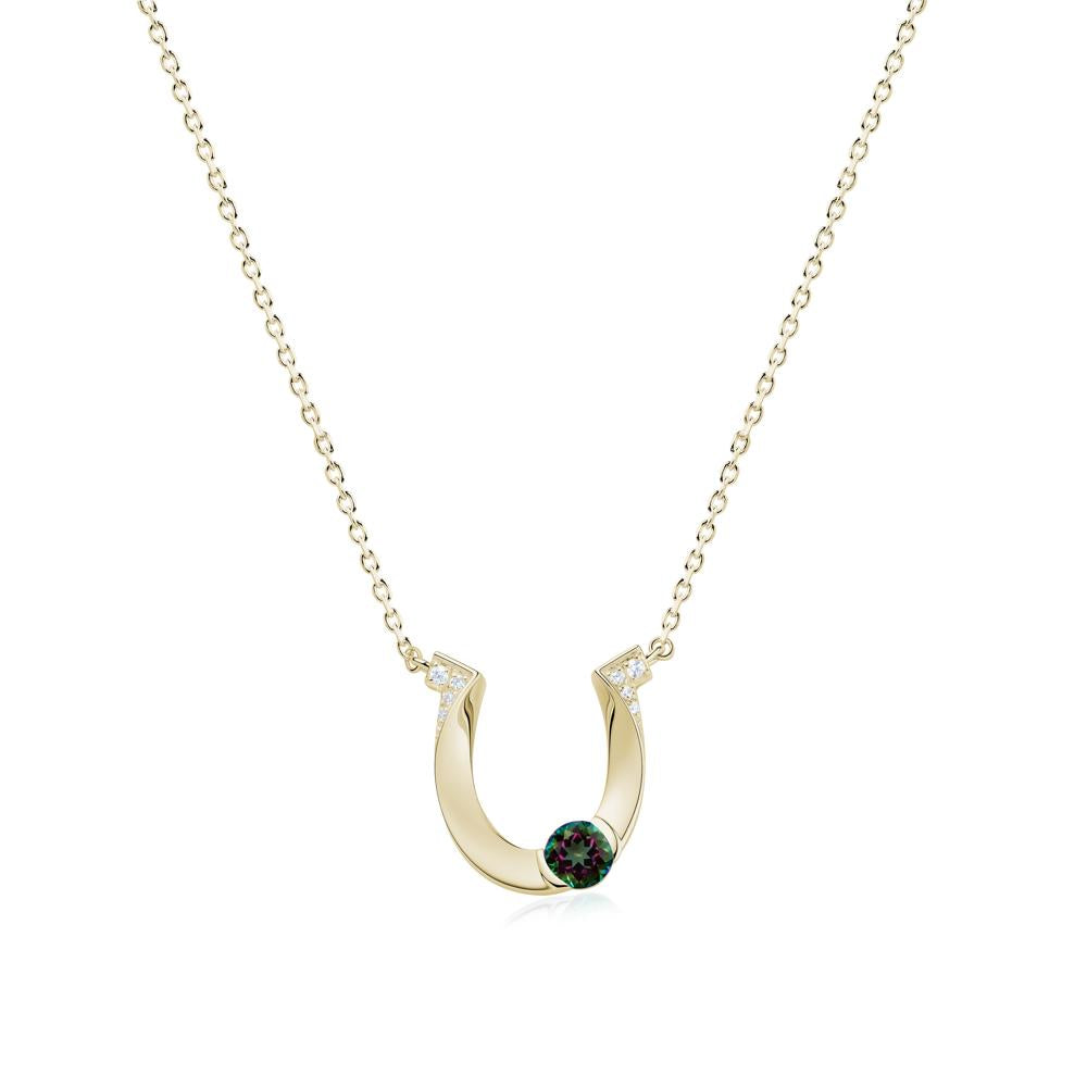 Garnet Horseshoe Necklace for Women - LUO Jewelry #gemstone_Mystic Topaz