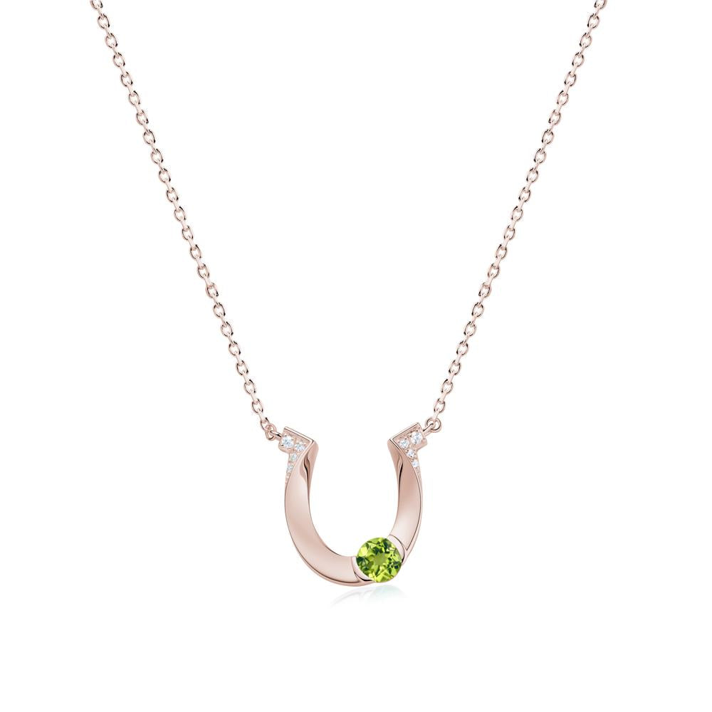 Garnet Horseshoe Necklace for Women - LUO Jewelry #gemstone_Peridot
