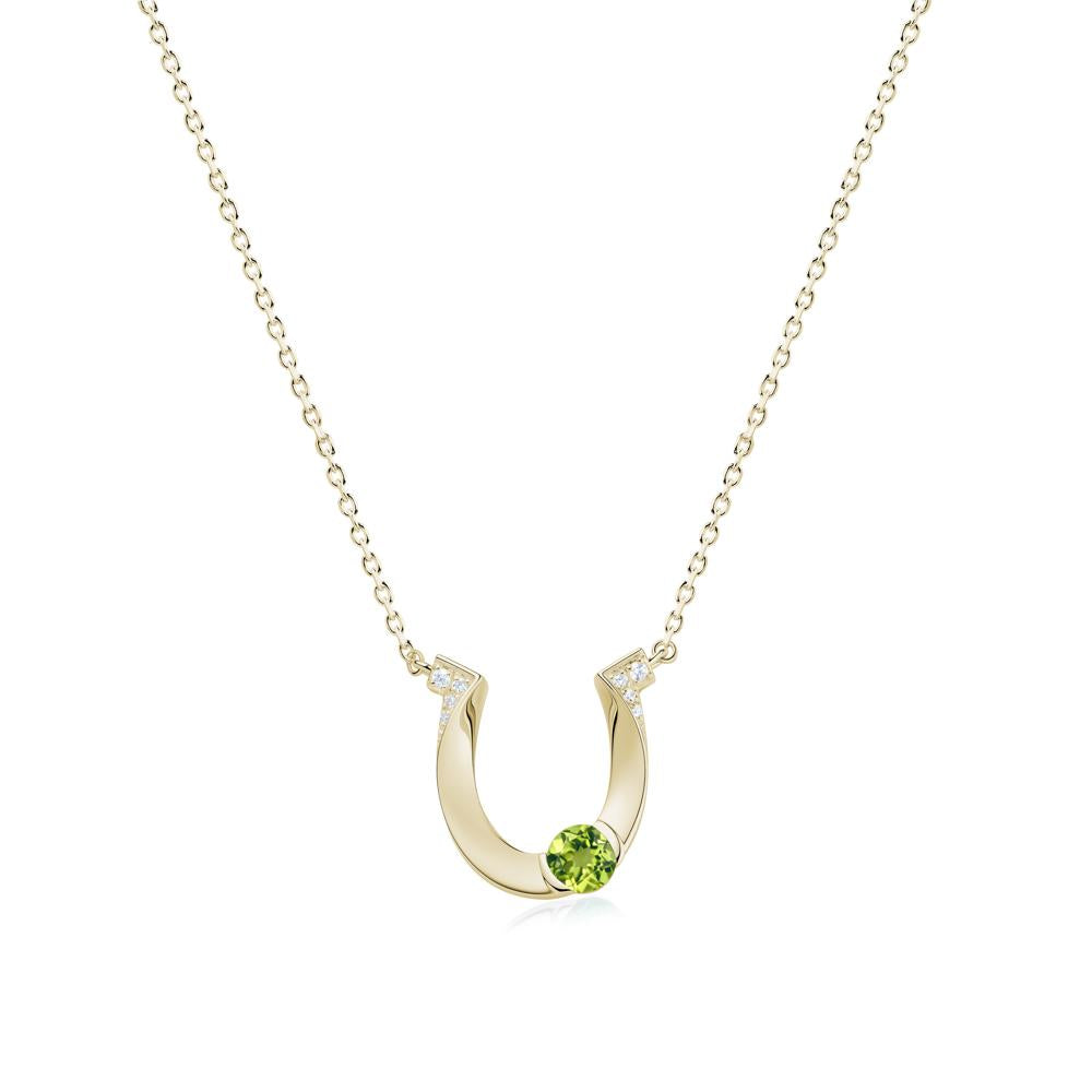 Garnet Horseshoe Necklace for Women - LUO Jewelry #gemstone_Peridot