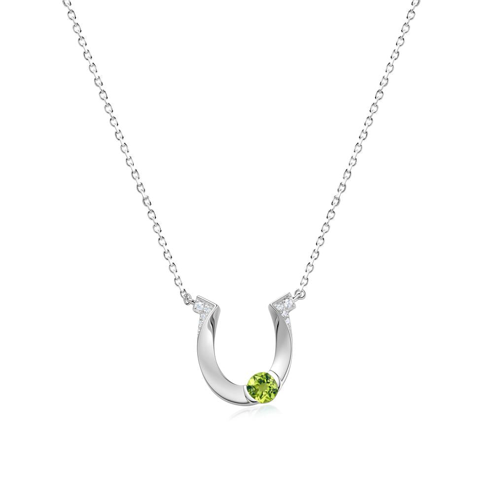 Garnet Horseshoe Necklace for Women - LUO Jewelry #gemstone_Peridot