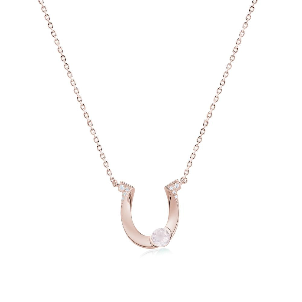 Garnet Horseshoe Necklace for Women - LUO Jewelry #gemstone_Rose Quartz