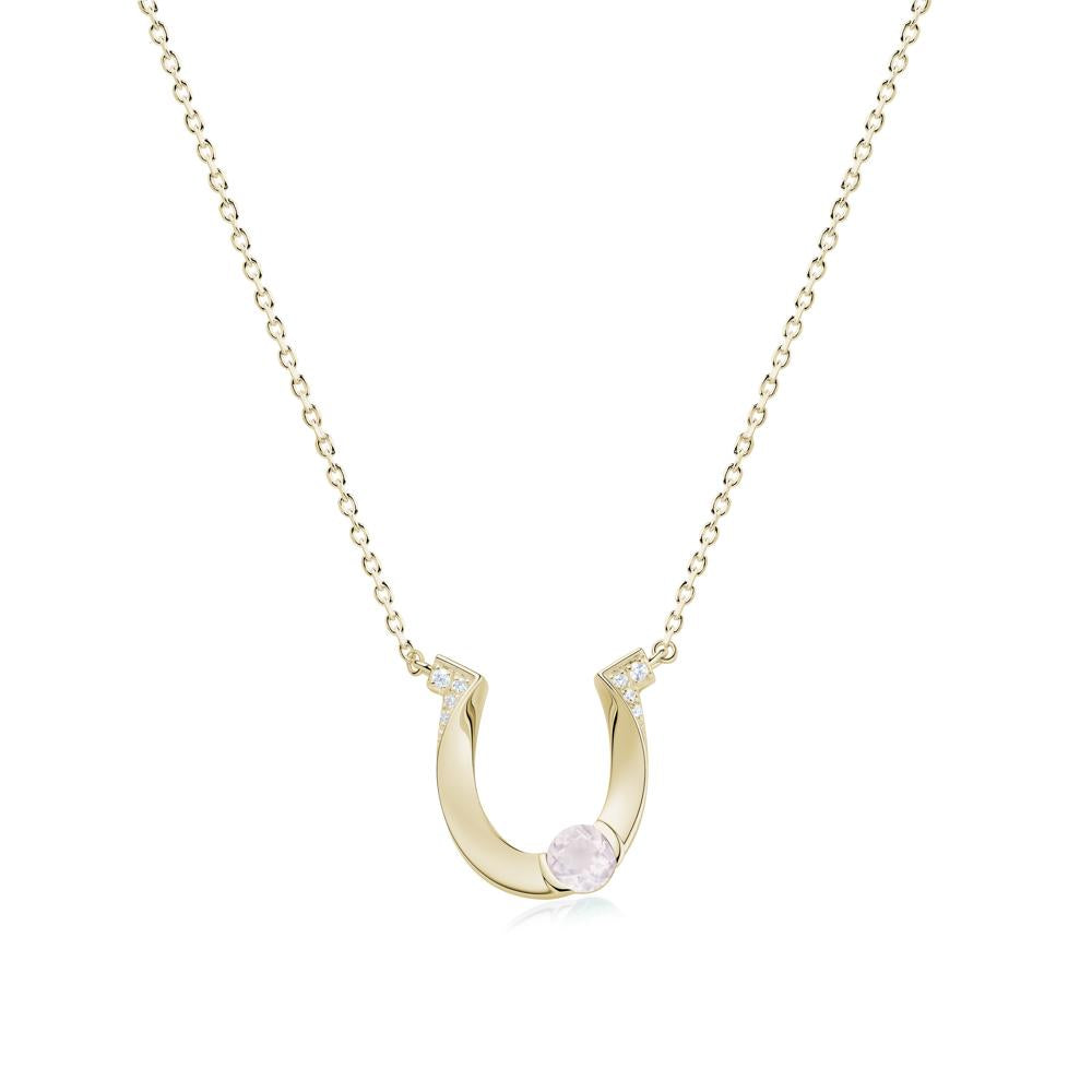 Garnet Horseshoe Necklace for Women - LUO Jewelry #gemstone_Rose Quartz