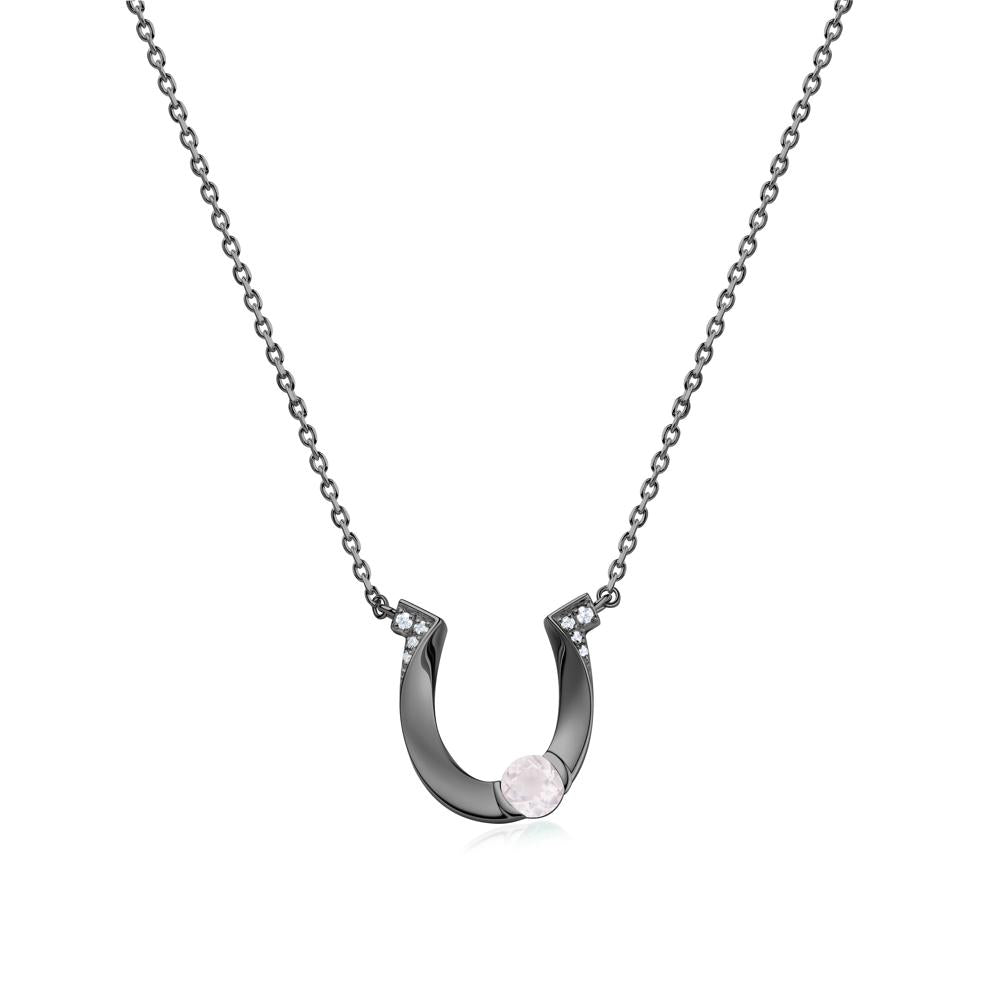 Garnet Horseshoe Necklace for Women - LUO Jewelry #gemstone_Rose Quartz