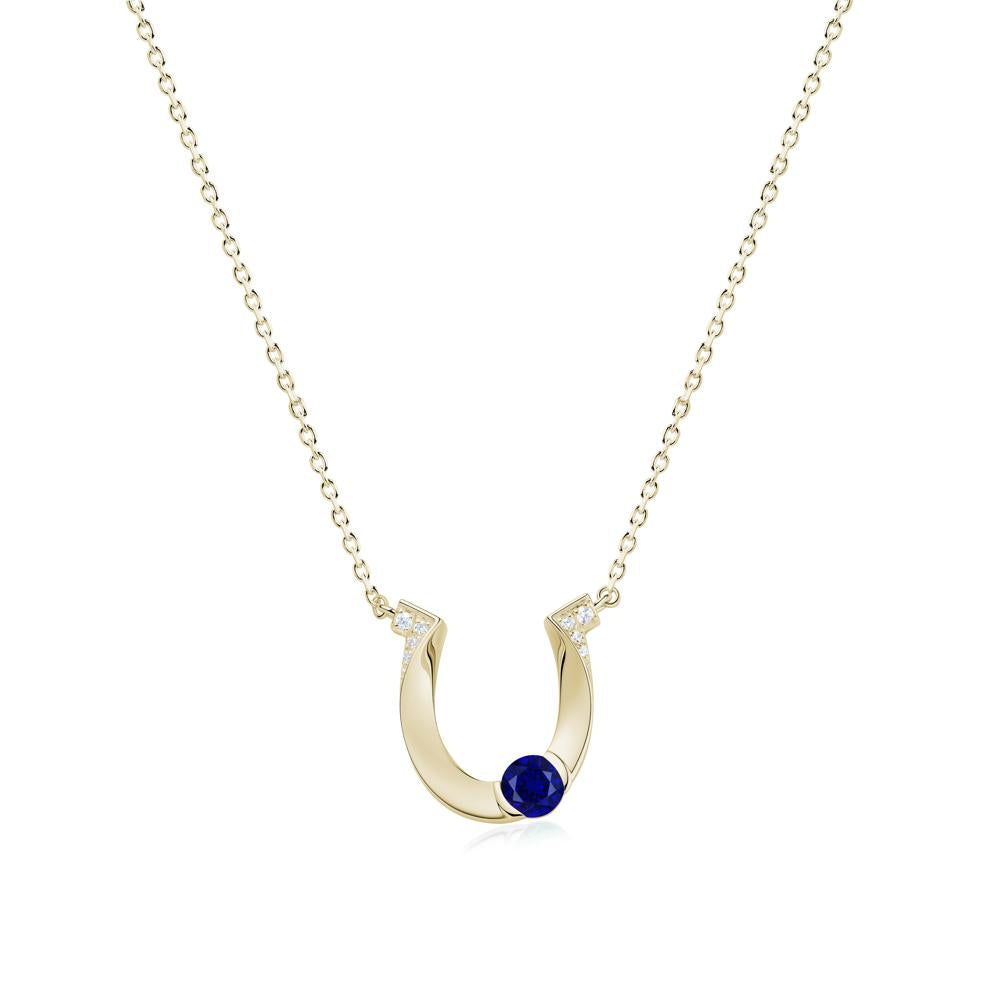 Garnet Horseshoe Necklace for Women - LUO Jewelry #gemstone_Sapphire