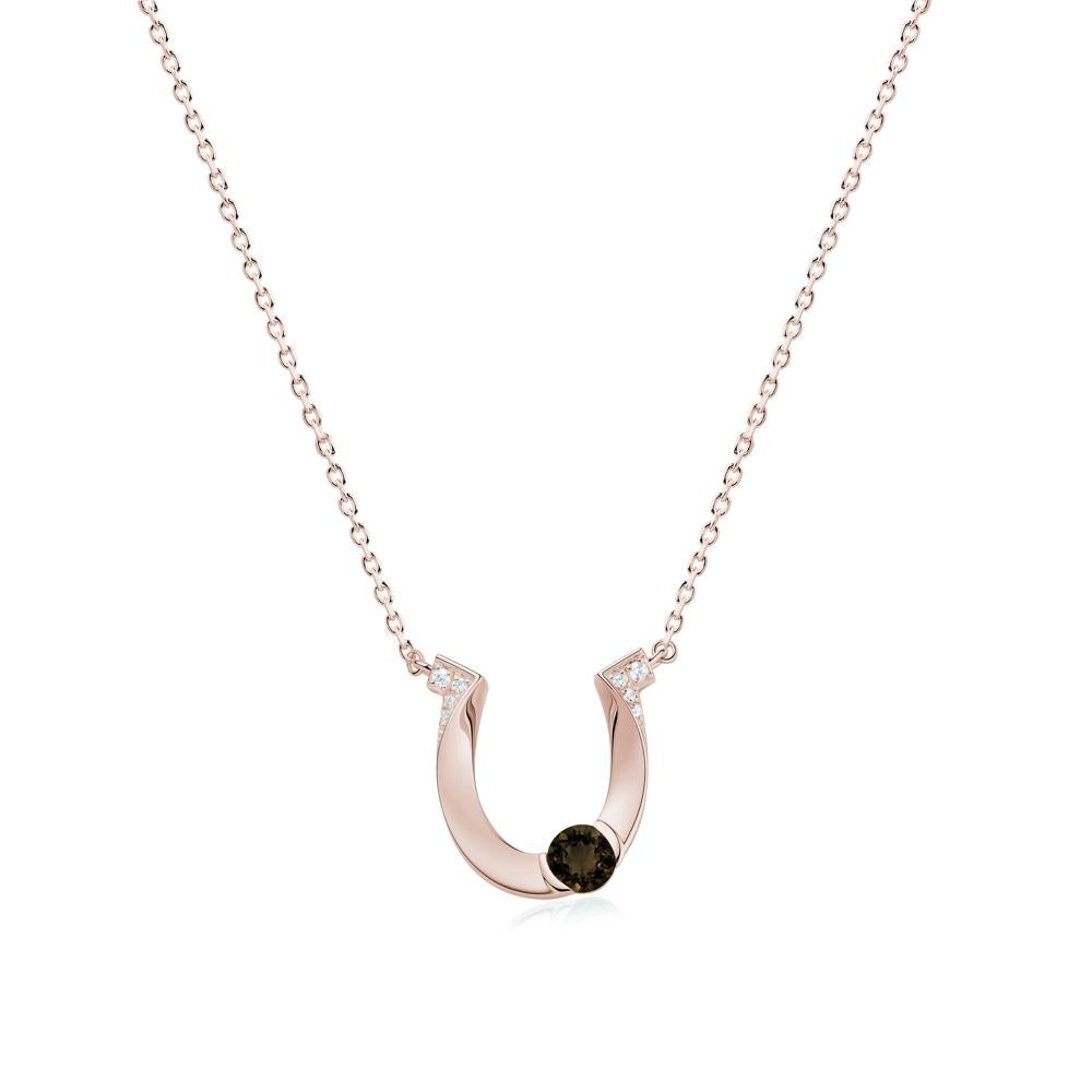 Garnet Horseshoe Necklace for Women - LUO Jewelry #gemstone_Smoky Quartz
