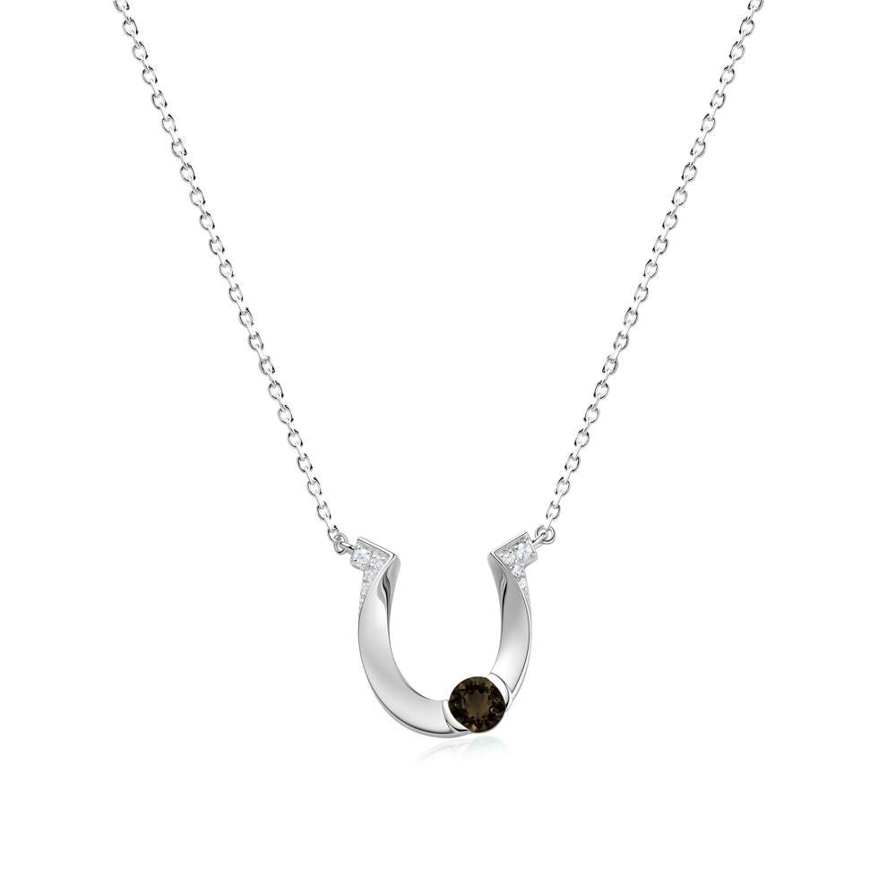Garnet Horseshoe Necklace for Women - LUO Jewelry #gemstone_Smoky Quartz