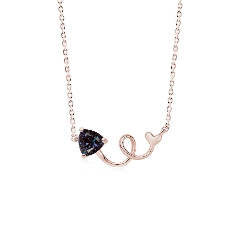 Minimalist Twisted Trillion Cut London Blue Topaz Necklace - LUO Jewelry #gemstone_Alexandrite