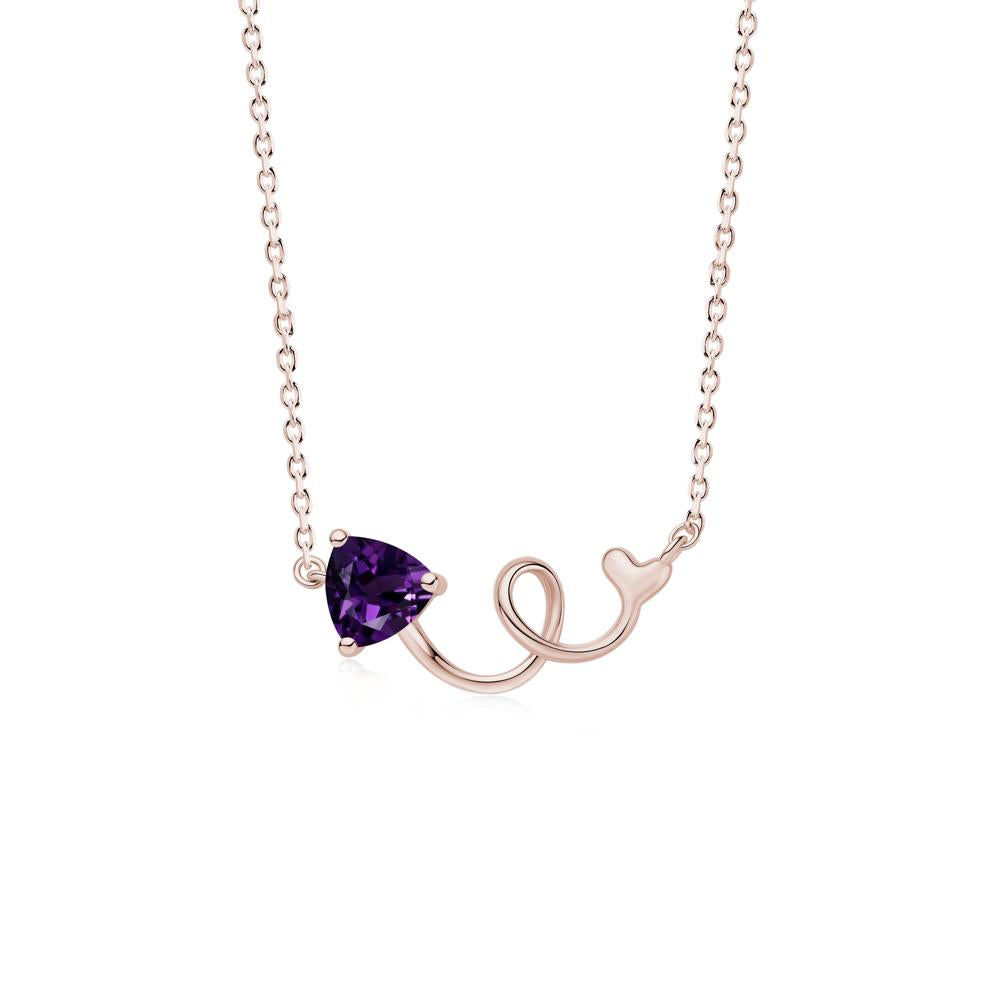 Minimalist Twisted Trillion Cut London Blue Topaz Necklace - LUO Jewelry #gemstone_Amethyst