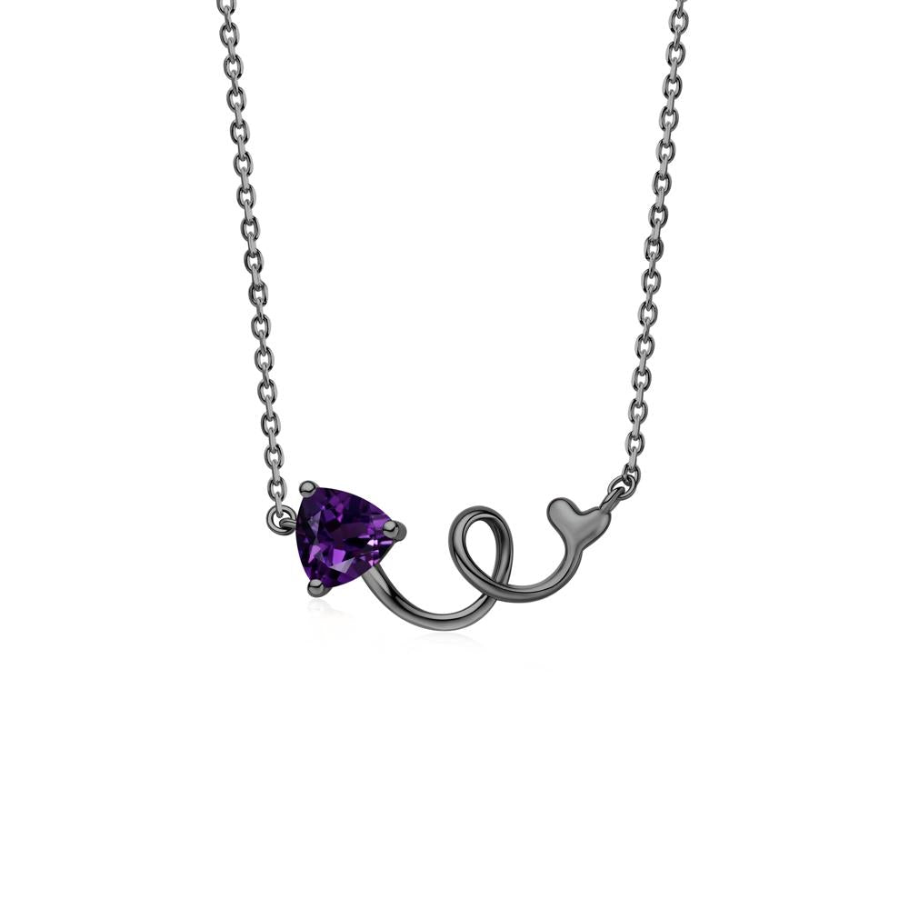 Minimalist Twisted Trillion Cut London Blue Topaz Necklace - LUO Jewelry #gemstone_Amethyst