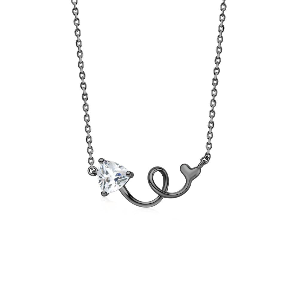 Minimalist Twisted Trillion Cut London Blue Topaz Necklace - LUO Jewelry #gemstone_Cubic Zirconia