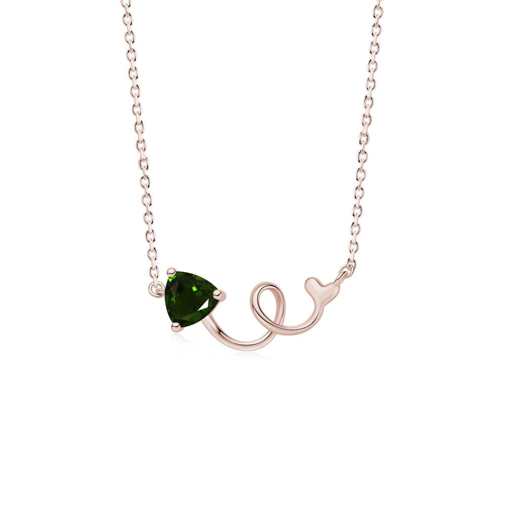 Minimalist Twisted Trillion Cut London Blue Topaz Necklace - LUO Jewelry #gemstone_Diopside