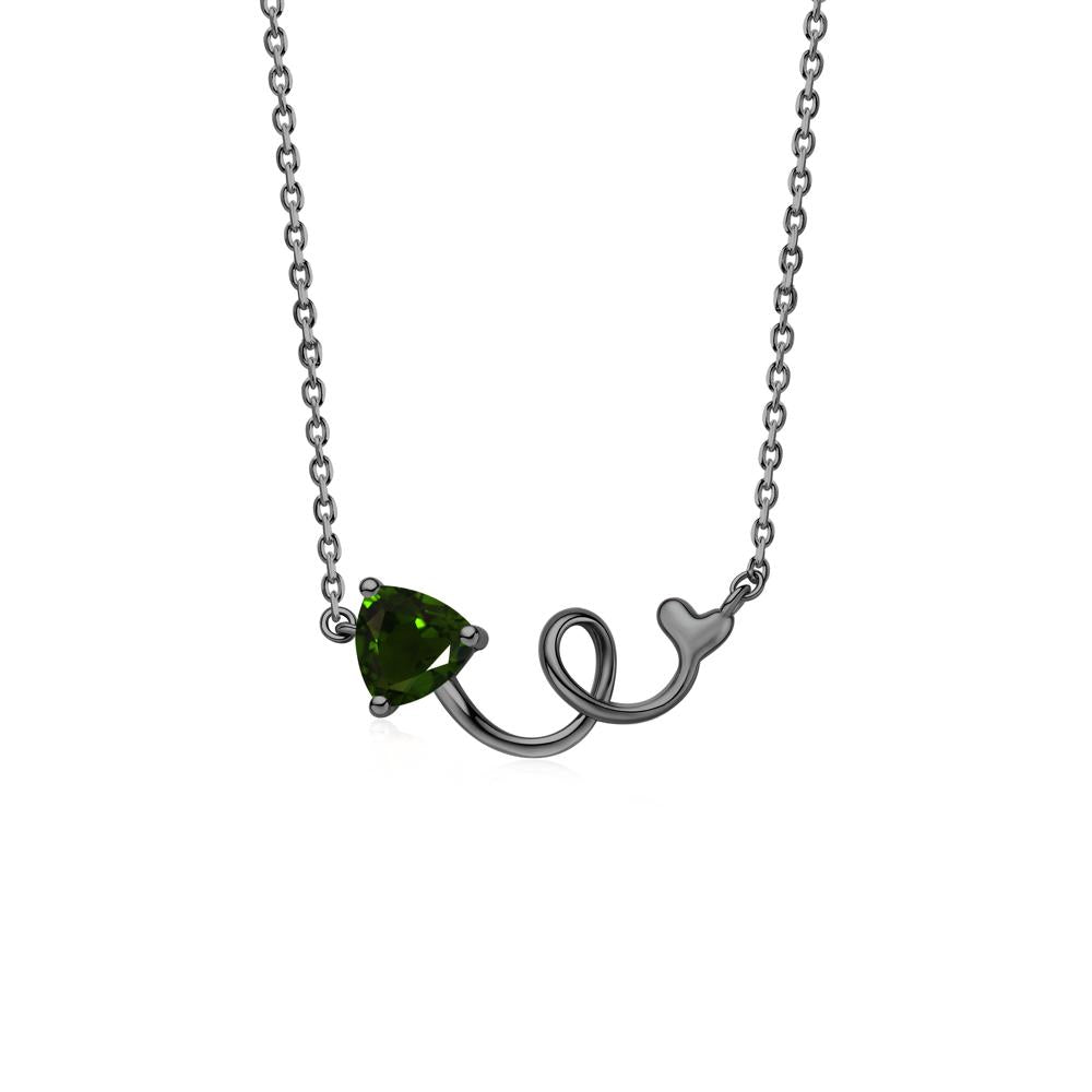 Minimalist Twisted Trillion Cut London Blue Topaz Necklace - LUO Jewelry #gemstone_Diopside