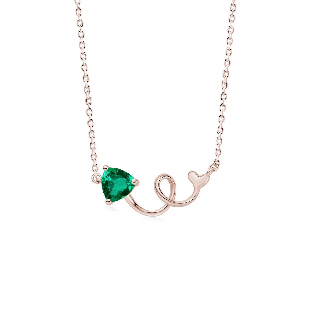 Minimalist Twisted Trillion Cut London Blue Topaz Necklace - LUO Jewelry #gemstone_Emerald