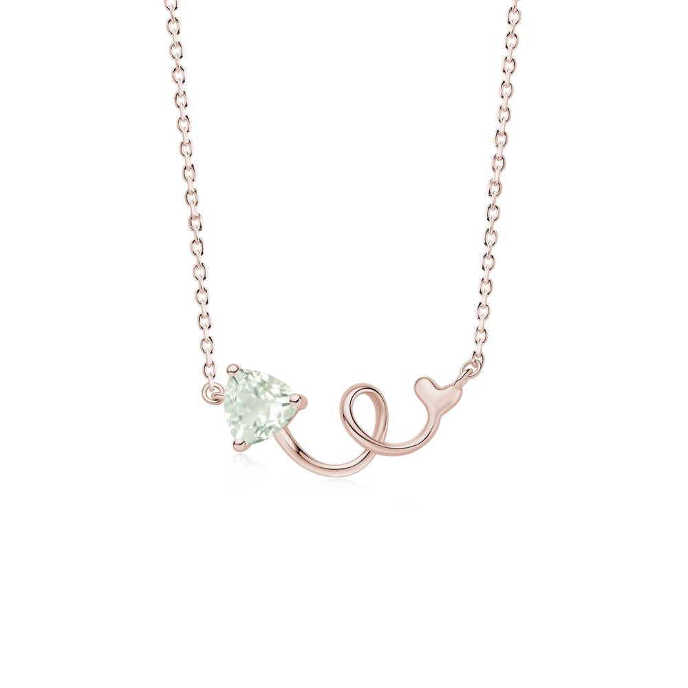 Minimalist Twisted Trillion Cut London Blue Topaz Necklace - LUO Jewelry #gemstone_Green Amethyst
