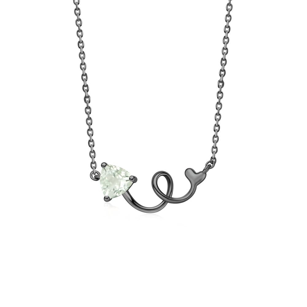 Minimalist Twisted Trillion Cut London Blue Topaz Necklace - LUO Jewelry #gemstone_Green Amethyst