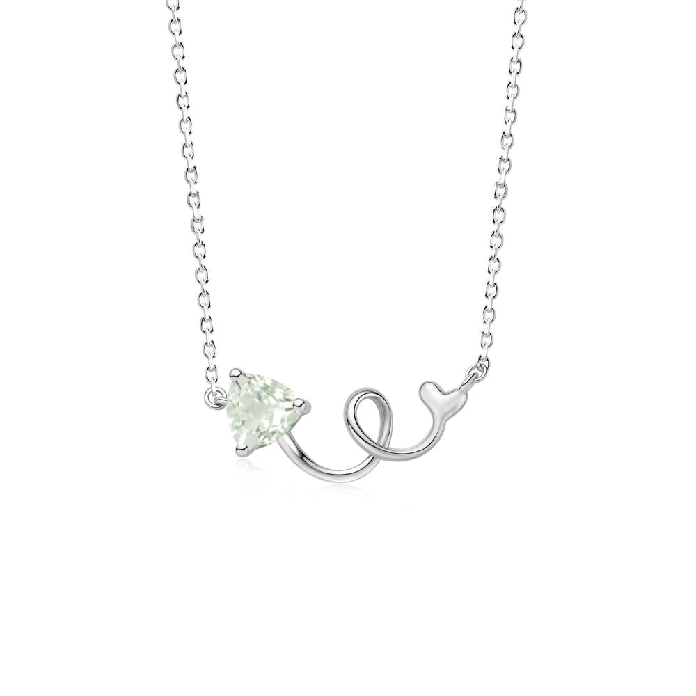 Minimalist Twisted Trillion Cut London Blue Topaz Necklace - LUO Jewelry #gemstone_Green Amethyst