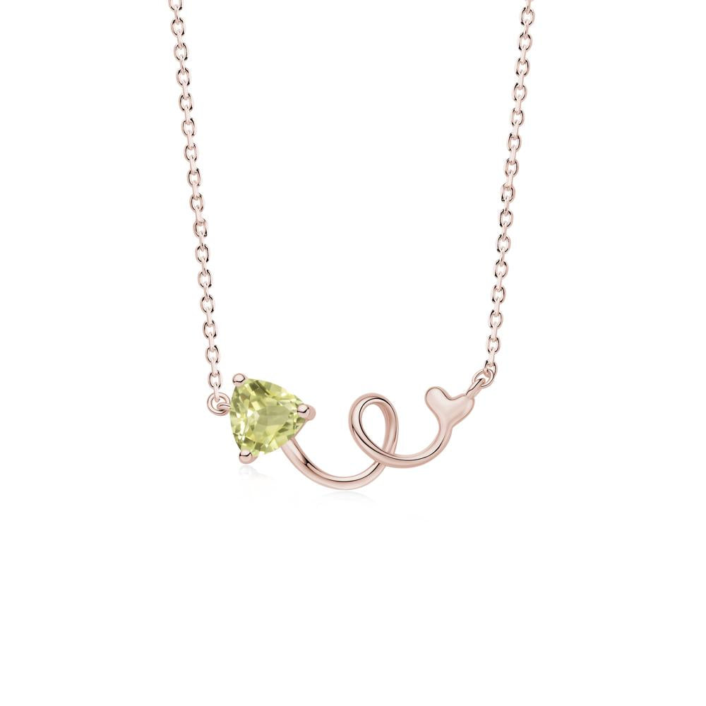 Minimalist Twisted Trillion Cut London Blue Topaz Necklace - LUO Jewelry #gemstone_Lemon Quartz