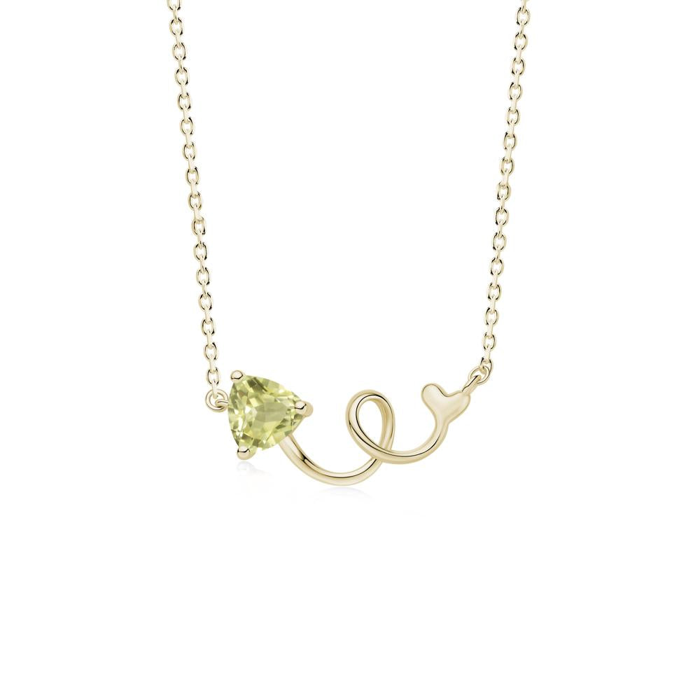 Minimalist Twisted Trillion Cut London Blue Topaz Necklace - LUO Jewelry #gemstone_Lemon Quartz