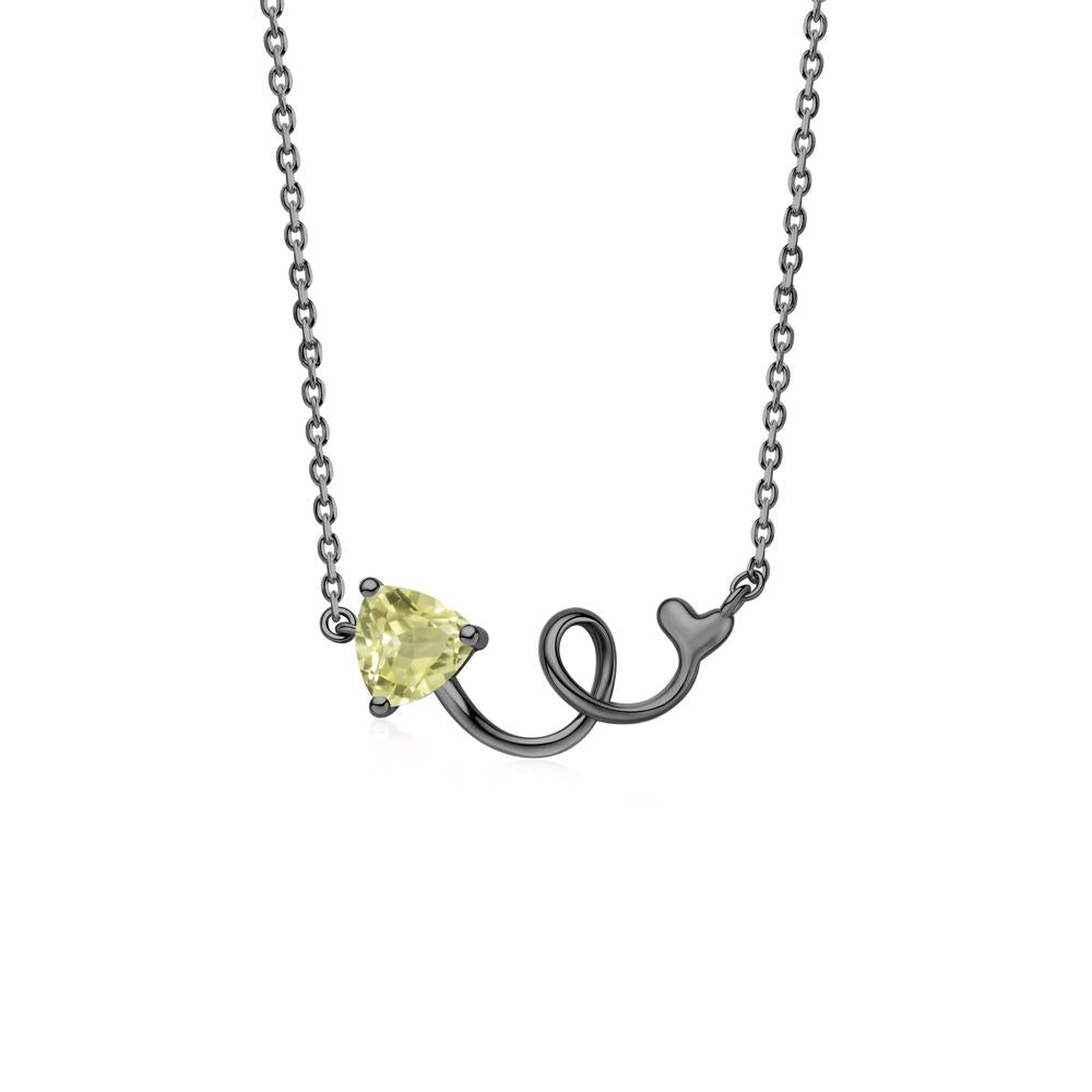 Minimalist Twisted Trillion Cut London Blue Topaz Necklace - LUO Jewelry #gemstone_Lemon Quartz