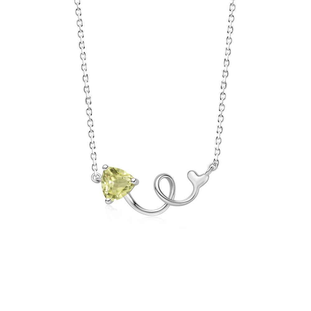 Minimalist Twisted Trillion Cut London Blue Topaz Necklace - LUO Jewelry #gemstone_Lemon Quartz