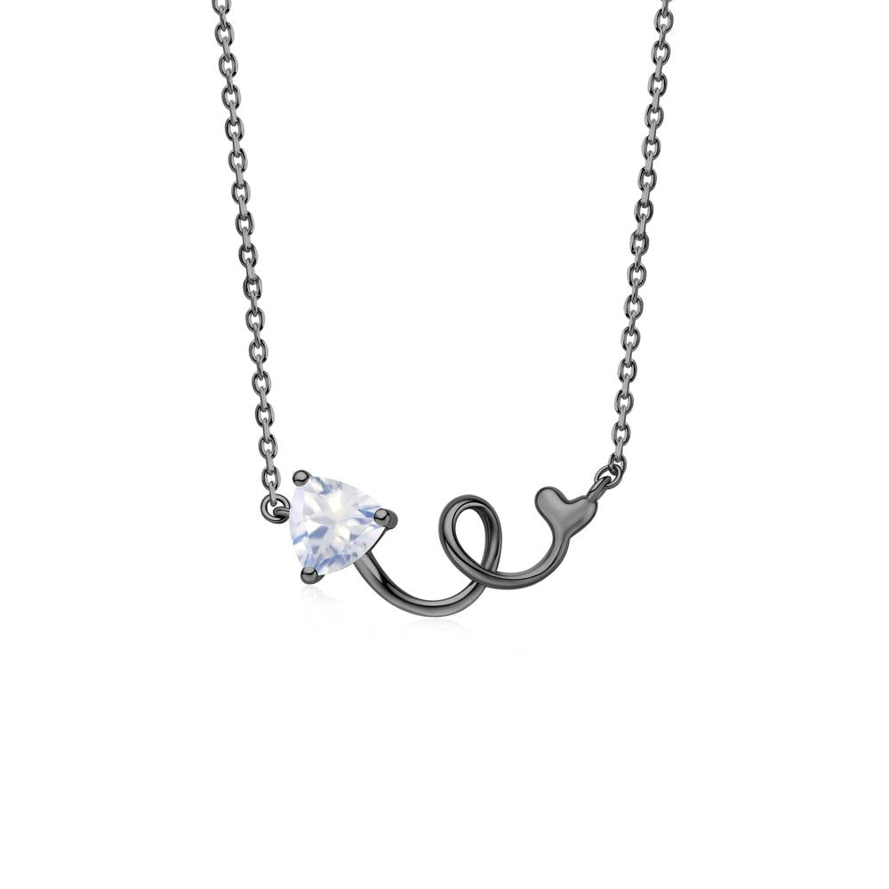 Minimalist Twisted Trillion Cut London Blue Topaz Necklace - LUO Jewelry #gemstone_Moonstone