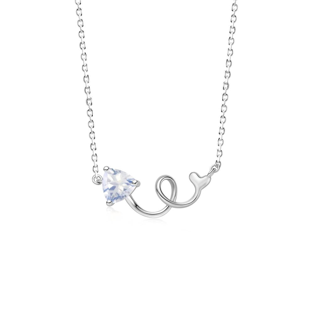 Minimalist Twisted Trillion Cut London Blue Topaz Necklace - LUO Jewelry #gemstone_Moonstone