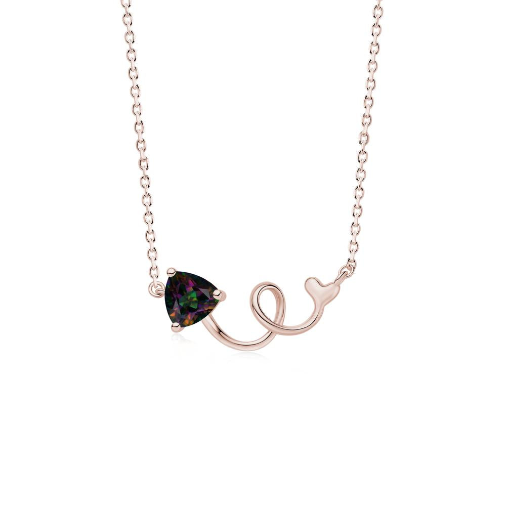 Minimalist Twisted Trillion Cut London Blue Topaz Necklace - LUO Jewelry #gemstone_Mystic Topaz