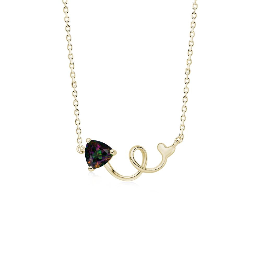 Minimalist Twisted Trillion Cut London Blue Topaz Necklace - LUO Jewelry #gemstone_Mystic Topaz
