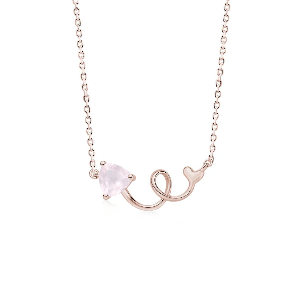 Minimalist Twisted Trillion Cut London Blue Topaz Necklace - LUO Jewelry #gemstone_Rose Quartz