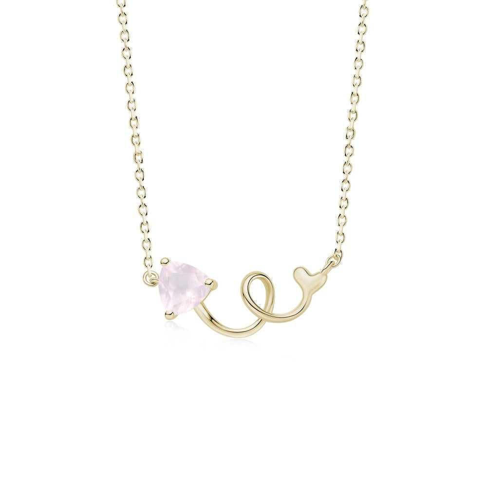 Minimalist Twisted Trillion Cut London Blue Topaz Necklace - LUO Jewelry #gemstone_Rose Quartz