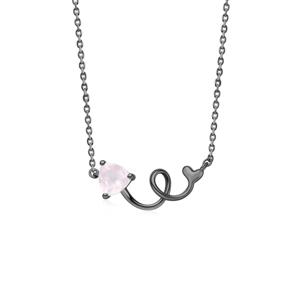 Minimalist Twisted Trillion Cut London Blue Topaz Necklace - LUO Jewelry #gemstone_Rose Quartz