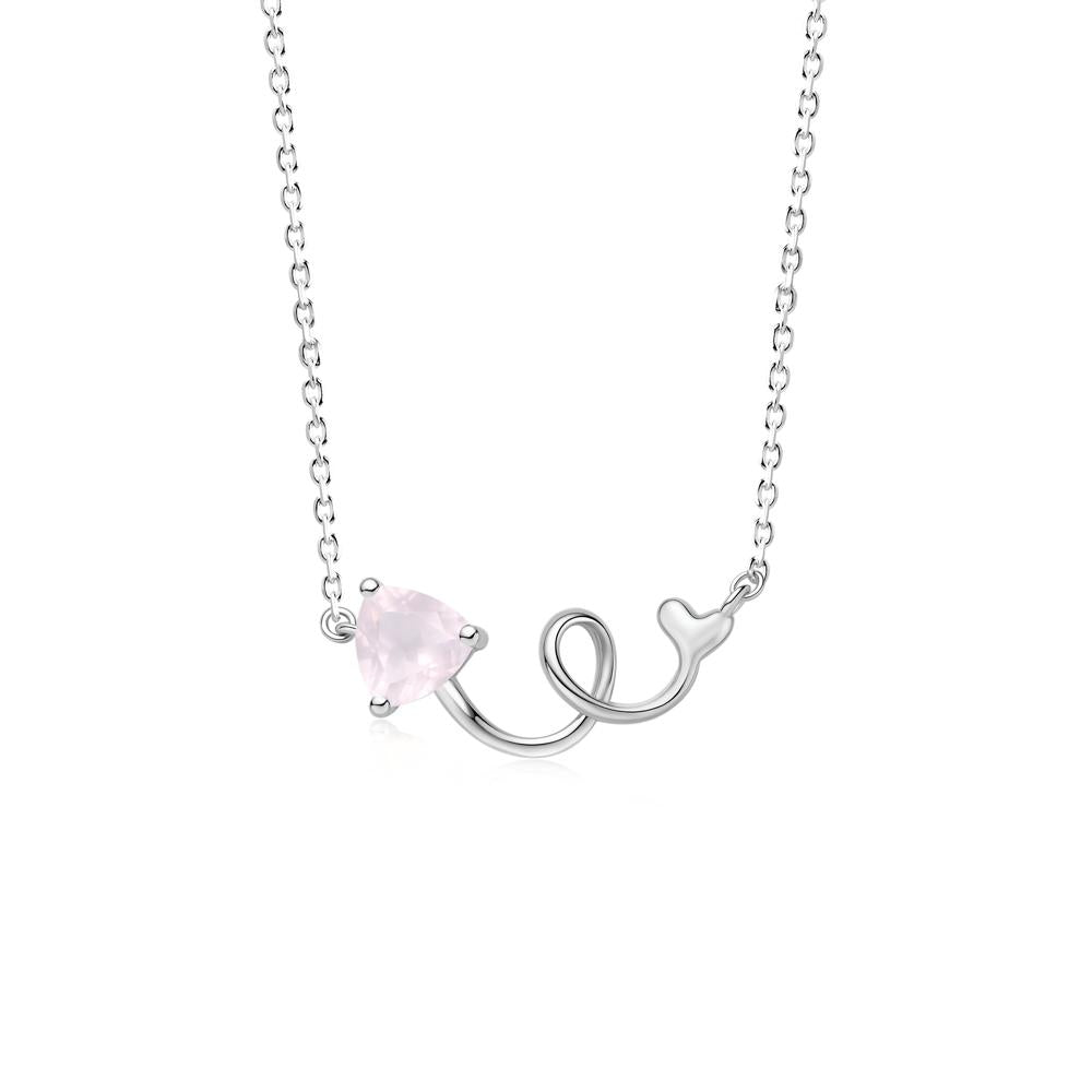 Minimalist Twisted Trillion Cut London Blue Topaz Necklace - LUO Jewelry #gemstone_Rose Quartz