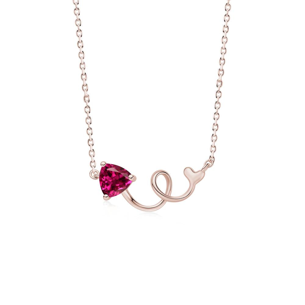 Minimalist Twisted Trillion Cut London Blue Topaz Necklace - LUO Jewelry #gemstone_Ruby