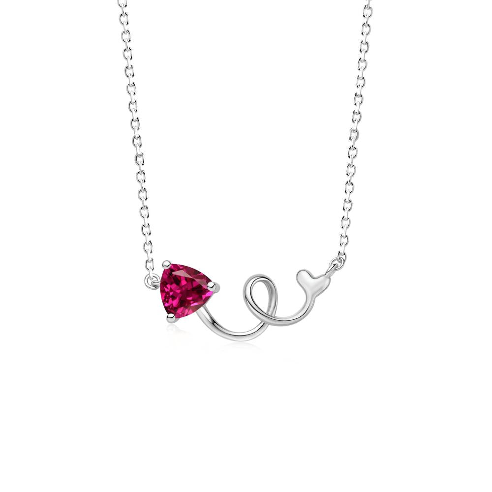 Minimalist Twisted Trillion Cut London Blue Topaz Necklace - LUO Jewelry #gemstone_Ruby