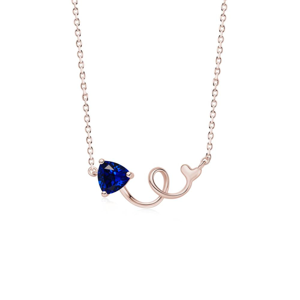 Minimalist Twisted Trillion Cut London Blue Topaz Necklace - LUO Jewelry #gemstone_Sapphire