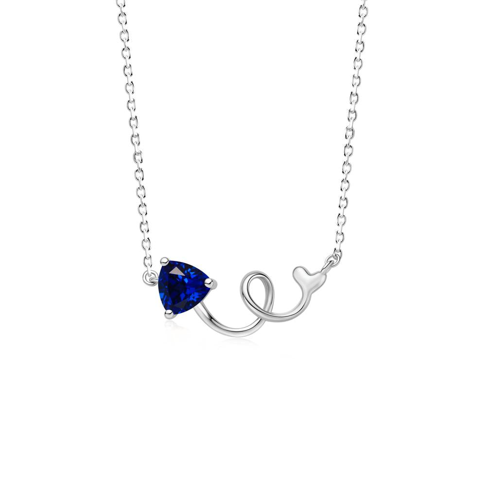 Minimalist Twisted Trillion Cut London Blue Topaz Necklace - LUO Jewelry #gemstone_Sapphire
